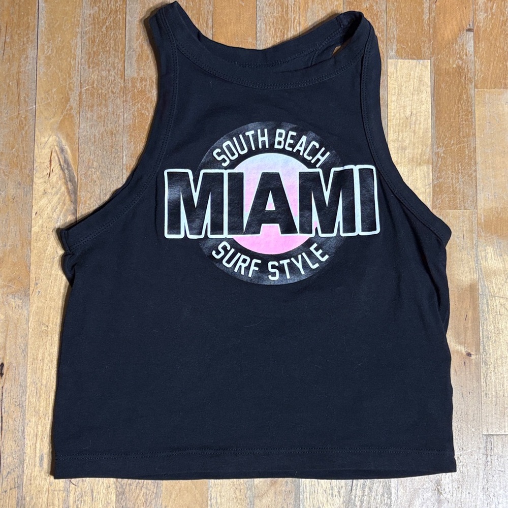Surf Style racer back black tank top